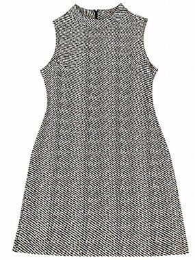 Sharagano Black & Ivory Textured Sleeveless Sheath Dress, Size 14